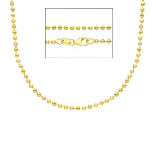 18K YELLOW GOLD CHAIN, WITH SPHERES, 2 MM THICKNESS, LENGTH 40-45-50-60 CM 