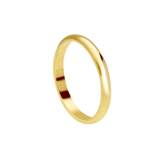 Anello fede nuziale sottile, spessore 2.2mm, Francesina oro giallo 750 18k