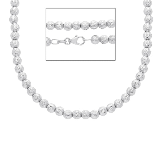 18K WHITE GOLD CHAIN, WITH WORKED SPHERES, 4 MM THICKNESS, 40-45-50 CM LENGTH 
