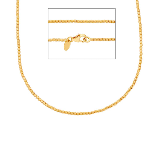 750 18K YELLOW GOLD CHAIN, 1.5 MM FACETED BALLS, 40 45 OR 50 CM, NECKLACE