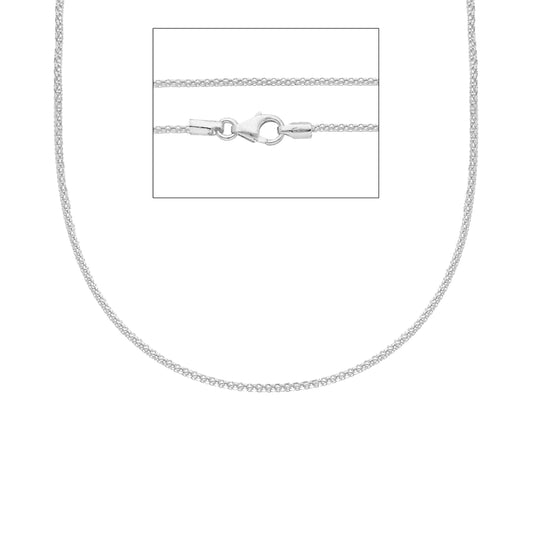 750 18K WHITE GOLD CHAIN ​​MINI POLISHED BASKET LONG 40 45 50 CM THICK 1 MM