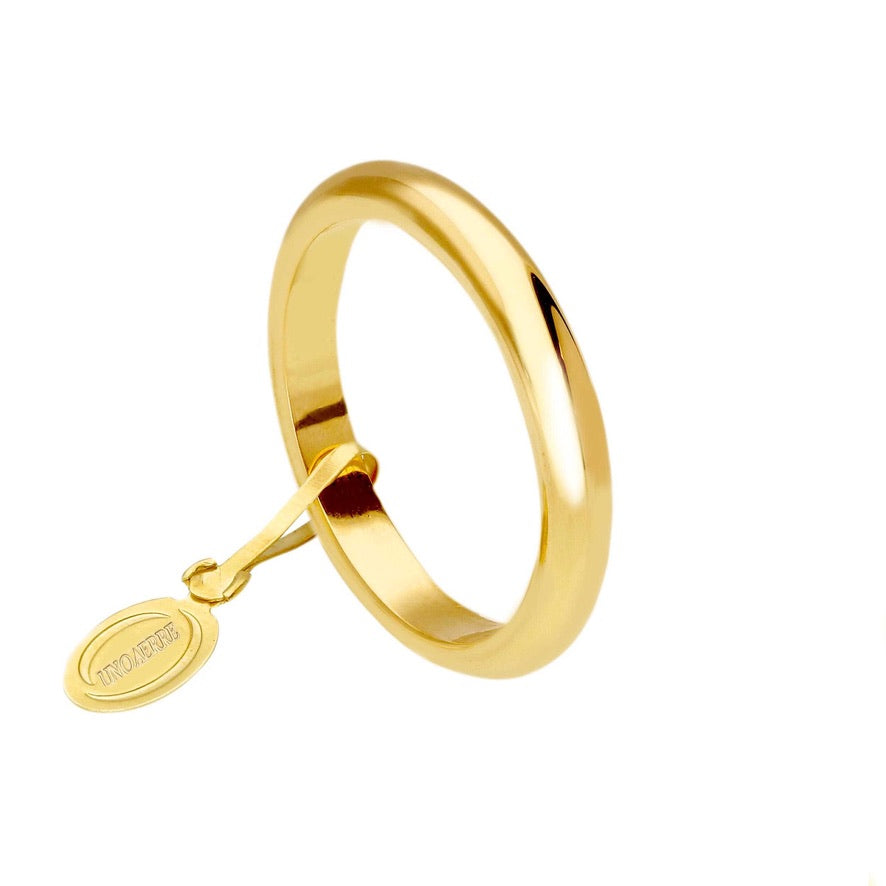 Anello Unoaerre fede nuziale sottile, spessore 3mm, peso 4 grammi, Francesina oro giallo, bianco o rosa 750 18k