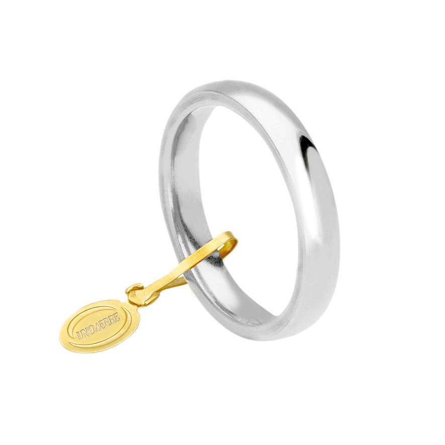Anello Unoaerre fede nuziale, spessore 3.5mm, peso 5.3 grammi, comoda oro giallo o bianco o rosa 750 18k