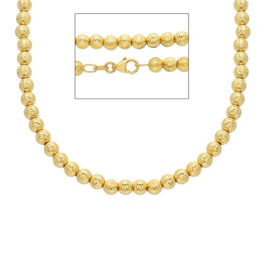 18K YELLOW GOLD CHAIN, WITH WORKED SPHERES, 4 MM THICKNESS, LENGTH 40-45-50 CM 