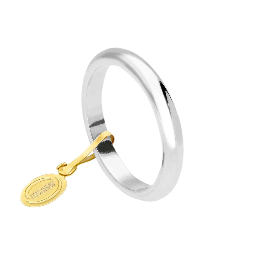 Anello Unoaerre fede nuziale sottile, spessore 3mm, peso 4 grammi, Francesina oro giallo, bianco o rosa 750 18k