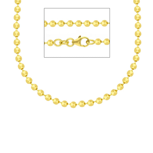 18K, 750 YELLOW GOLD CHAIN ​​WITH SPHERES, 2.5 MM THICKNESS, 45-50-60 CM LENGTH