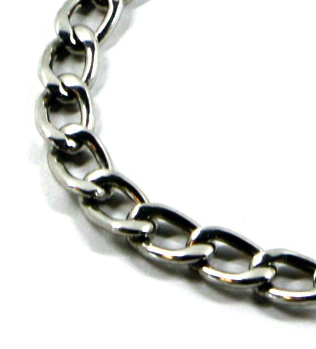 Bracciale in argento 925 vuoto, maglia groumette stondata ovale spessore 7mm, lunghezza 20.5cm