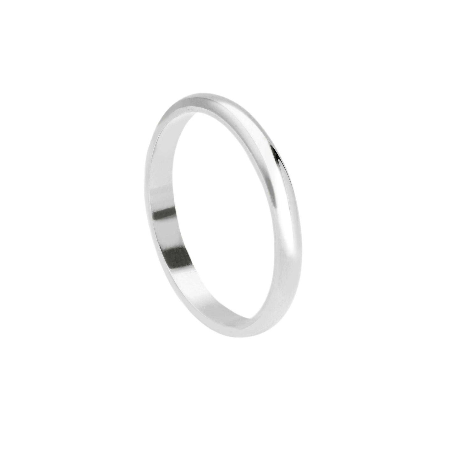 Schmaler Ehering, 2,2 mm dick, 18 Karat Weißgold 750