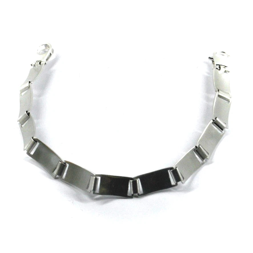 Arcadia-Armband aus 925er Sterlingsilber mit emaillierten Kartensymbolen, Stärke 8,5 mm, Länge 21 cm, hergestellt in Italien
