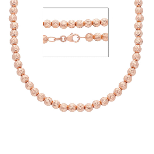18K ROSE GOLD CHAIN, WITH WORKED SPHERES, 4 MM THICKNESS, 40-45-50 CM LENGTH 