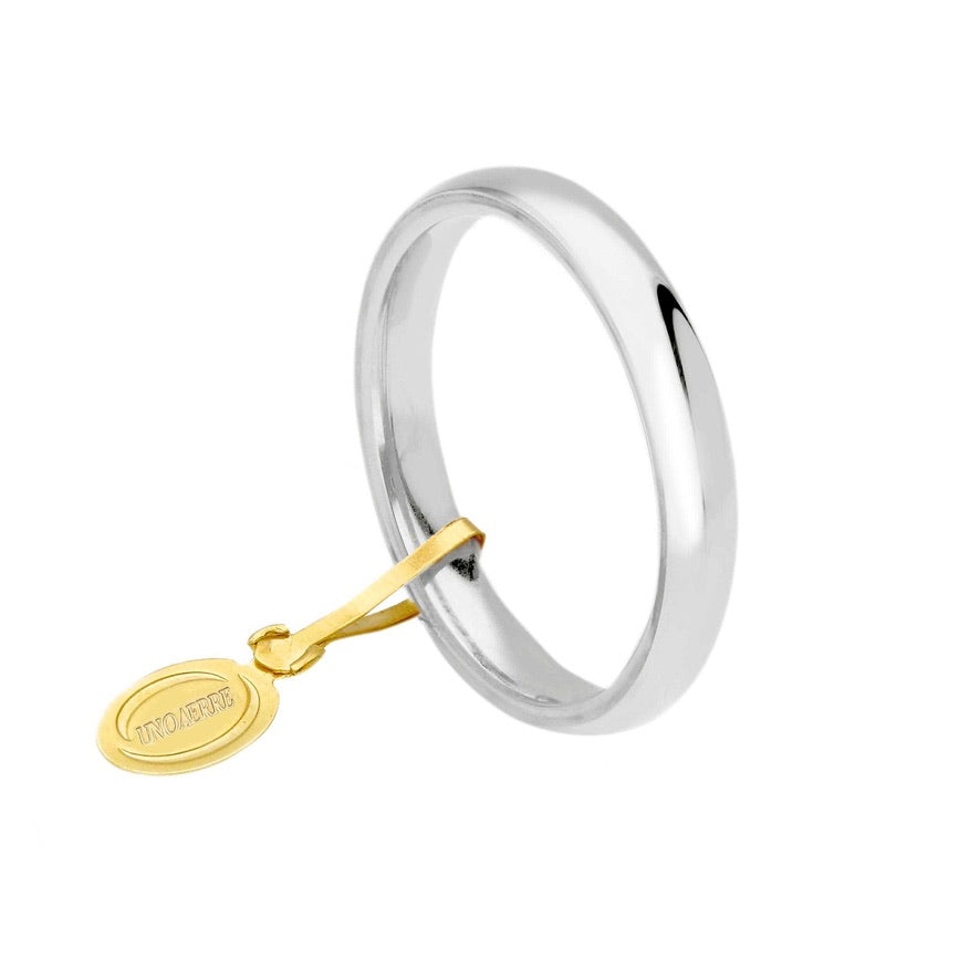 Anello Unoaerre fede nuziale, sottile spessore 3mm, peso 4.3 grammi, comoda oro giallo o bianco o rosa 750 18k