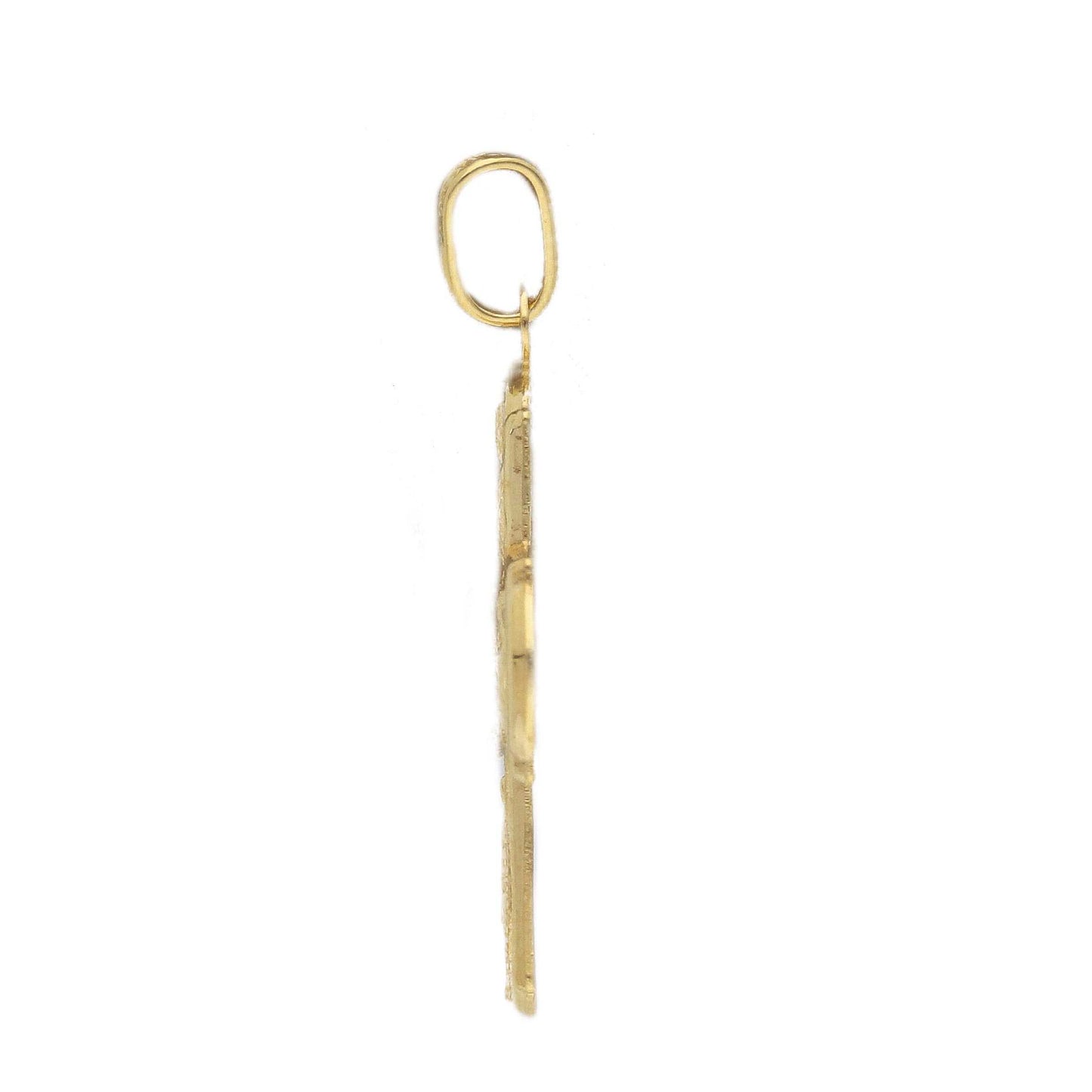 Croce Scapolare in oro 18k 750, a lastra piatta scavata, Sacro Cuore, Miracolosa, San Cristoforo, Carmelo, 27mm