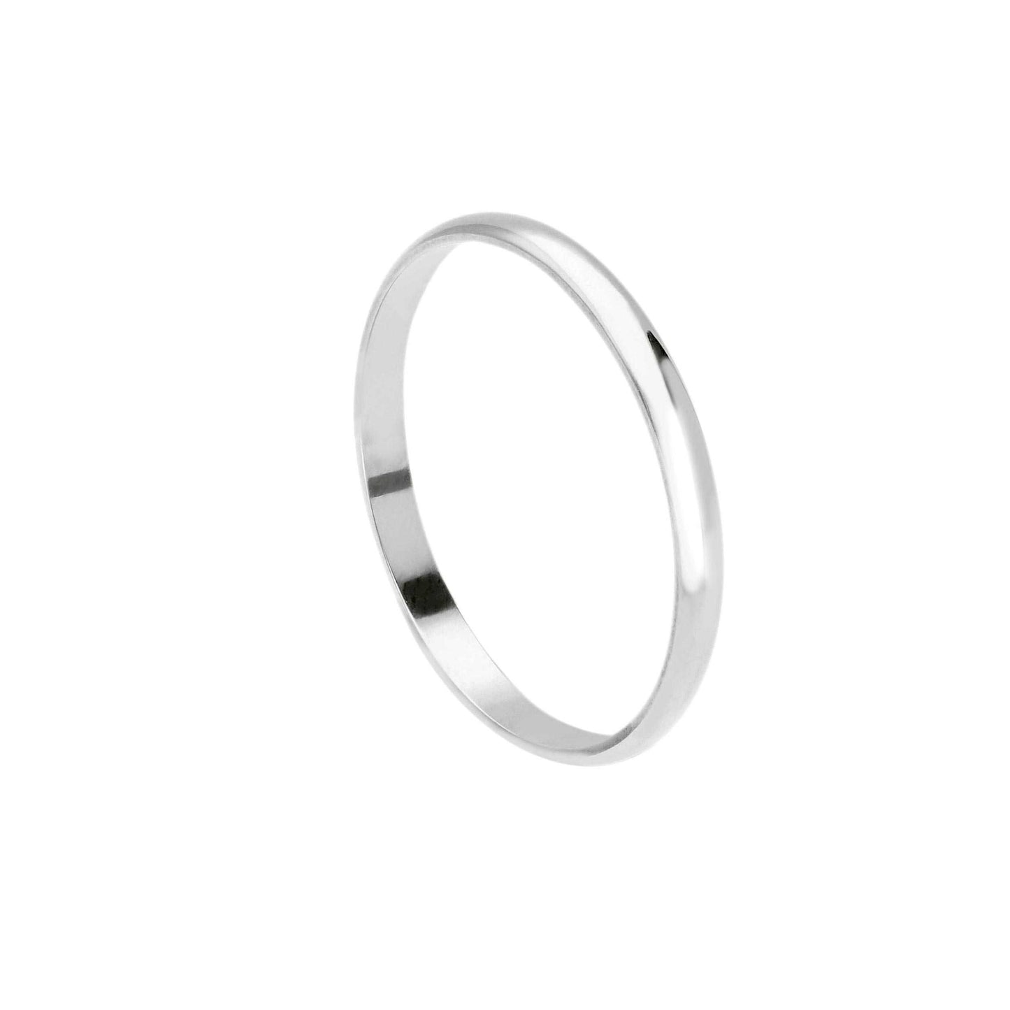 Anello fede nuziale sottile, spessore 1.8mm, Francesina oro bianco 750 18k