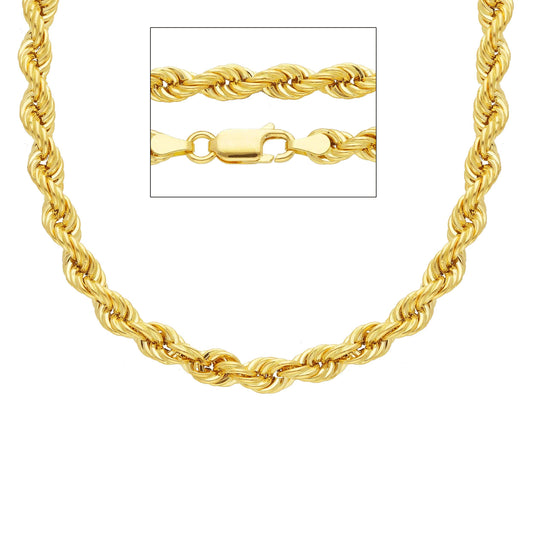 18K YELLOW GOLD BRAIDED ROPE CHAIN, LENGTH 50 OR 60 CM, THICKNESS 5 MM