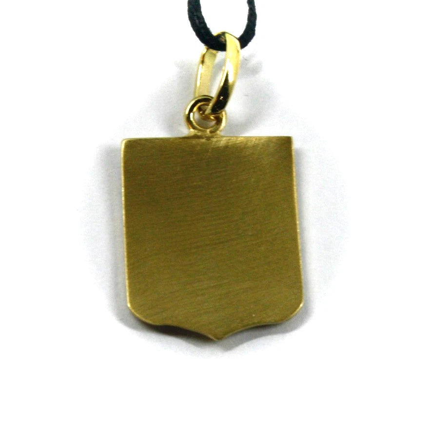 Arcadia-Schildanhänger (20 x 16 mm) aus gelbvergoldetem 925er Silber mit feueremaillierten Flaggen der Seerepubliken, hergestellt in Italien