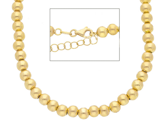 18K YELLOW OR WHITE GOLD CHAIN, WITH SPHERES, 5 MM THICKNESS, 45 CM LENGTH 