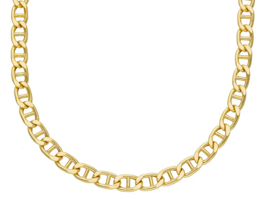 YELLOW GOLD CHAIN, 18K, SAILOR LINK, FLAT, OVAL THICKNESS 4.5 MM, 60-50 CM 