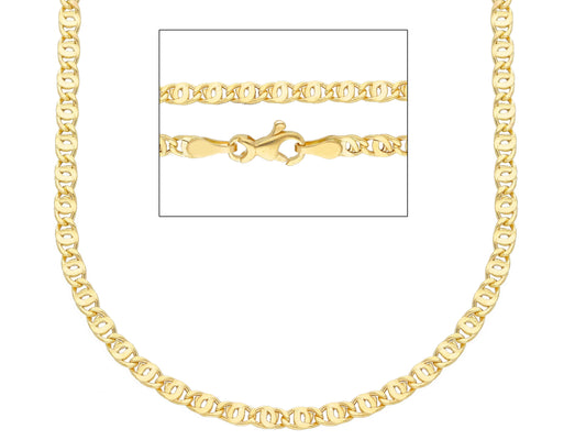 18K YELLOW GOLD CHAIN ​​WAVY TIGER EYE, 2.8 MM THICKNESS, 45-50-60 CM 