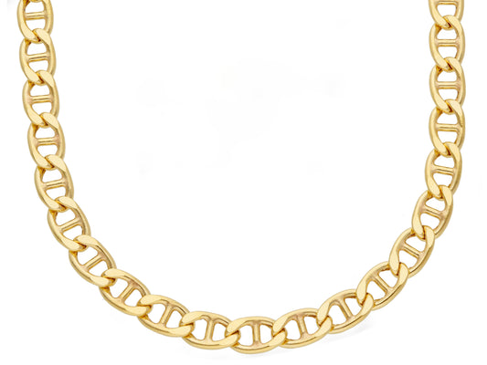 YELLOW GOLD CHAIN, 18K, SAILOR LINK, FLAT, OVAL THICKNESS 5mm, 60-50 CM 