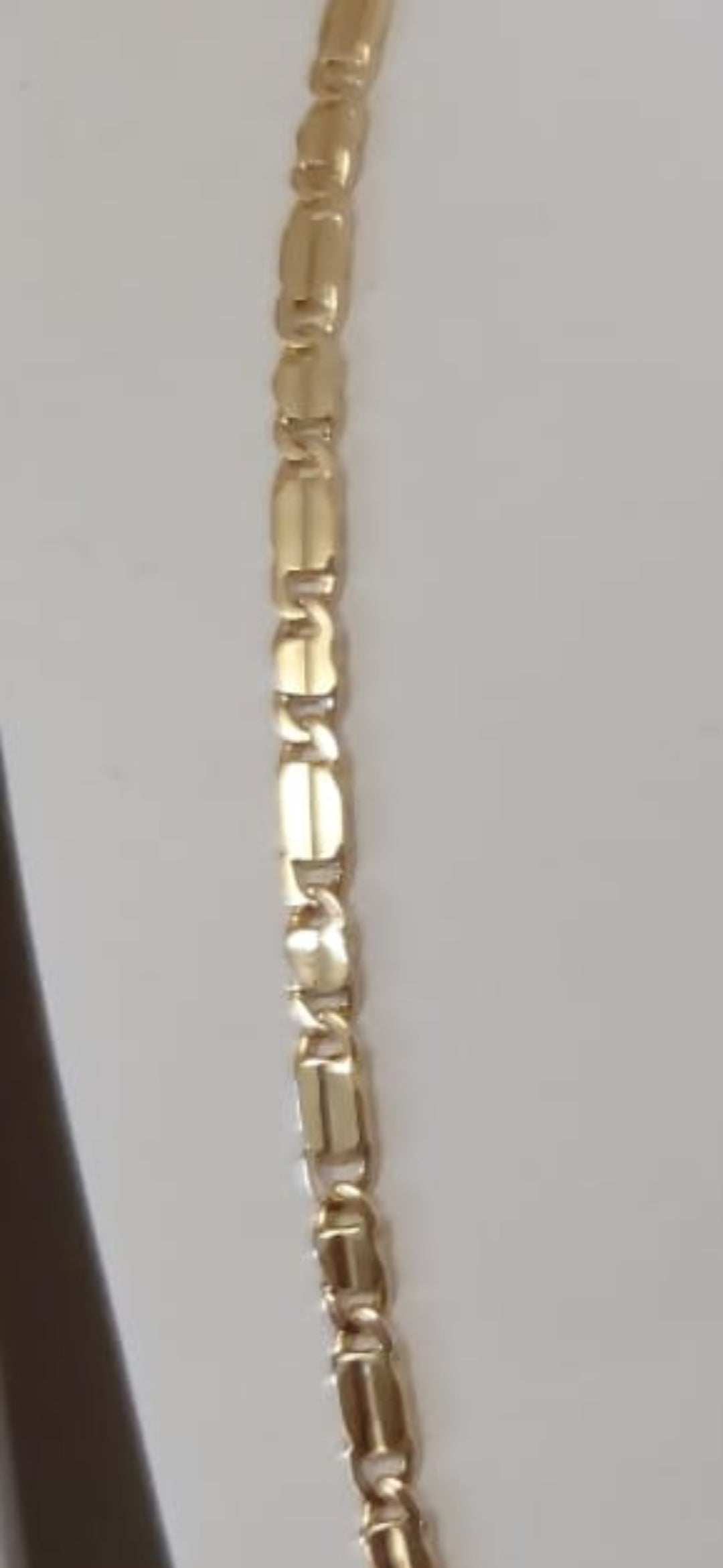 Catena oro giallo 750, 18k, maglia piatta alternata, 50cm, spessore 3.5mm