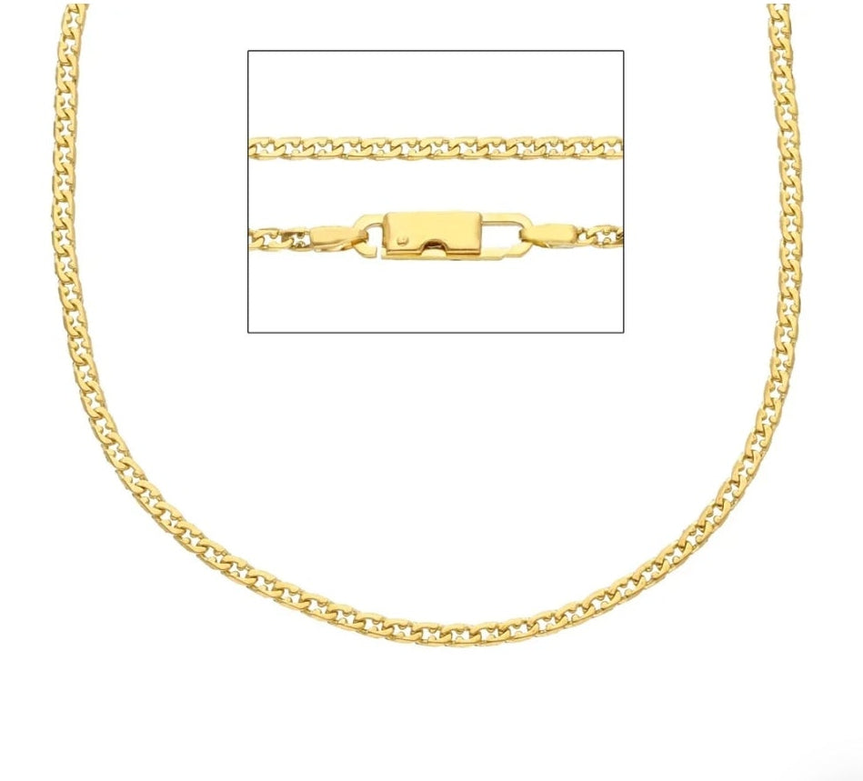 Catena marchisio in oro 18k, maglia ovale, spessore 2mm, lunghezza 60cm